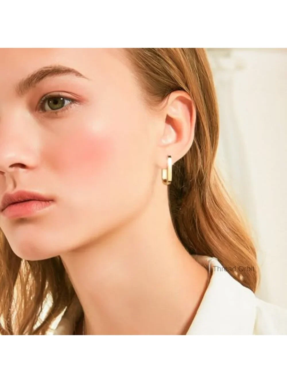 14K Gold Plated Silver Small Square Hoop Earrings Hypoallergenic Geometric